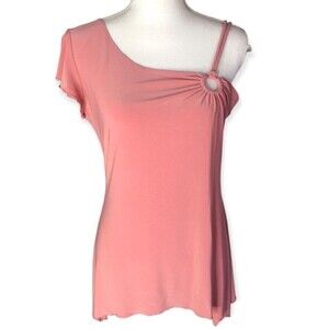 California Grown Vintage Mauve One Shoulder Pointed Hem Blouse